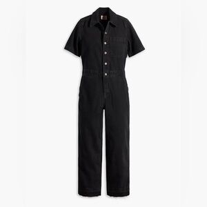 LEVI'S WOMEN'S SHORT-SLEEVE HERITAGE JUMPSUIT IN BLACK l MEDIUM l NWT SOLD OUT